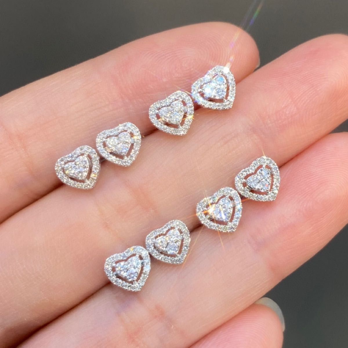 ハートダイヤモンドピアス K18 新品-