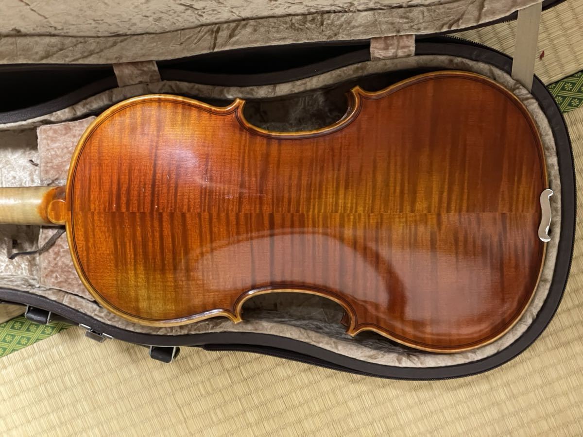 【送料込・メンテ済】ビオラ K. Shimora #200 2003年製 下倉バイオリンのドイツ製オリジナル楽器 弓とケース付の画像4