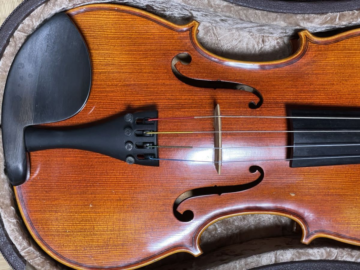 【送料込・メンテ済】ビオラ K. Shimora #200 2003年製 下倉バイオリンのドイツ製オリジナル楽器 弓とケース付の画像3