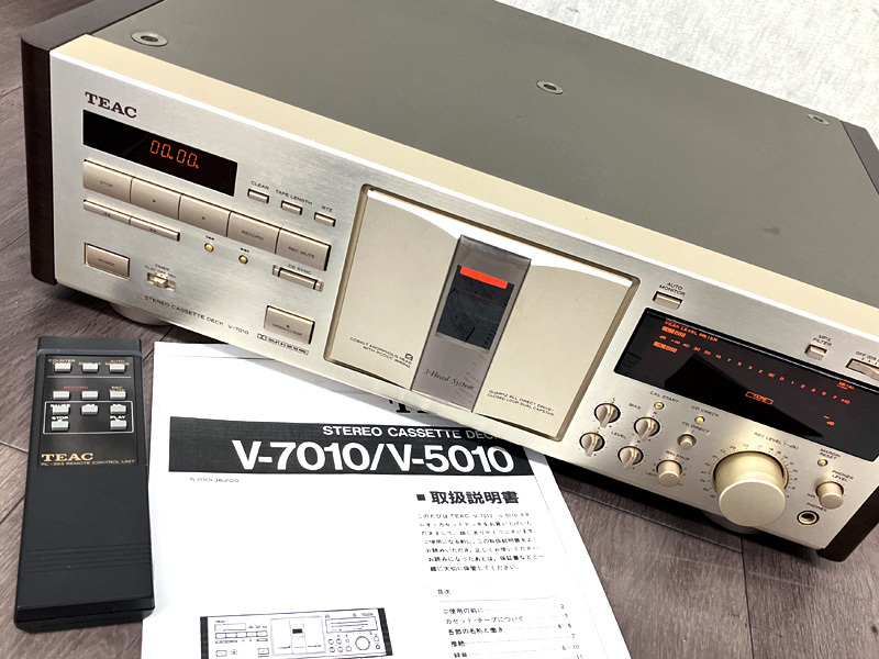Yahoo!オークション - □TEAC V-7010 カセットデッキ リモコン付き テ...