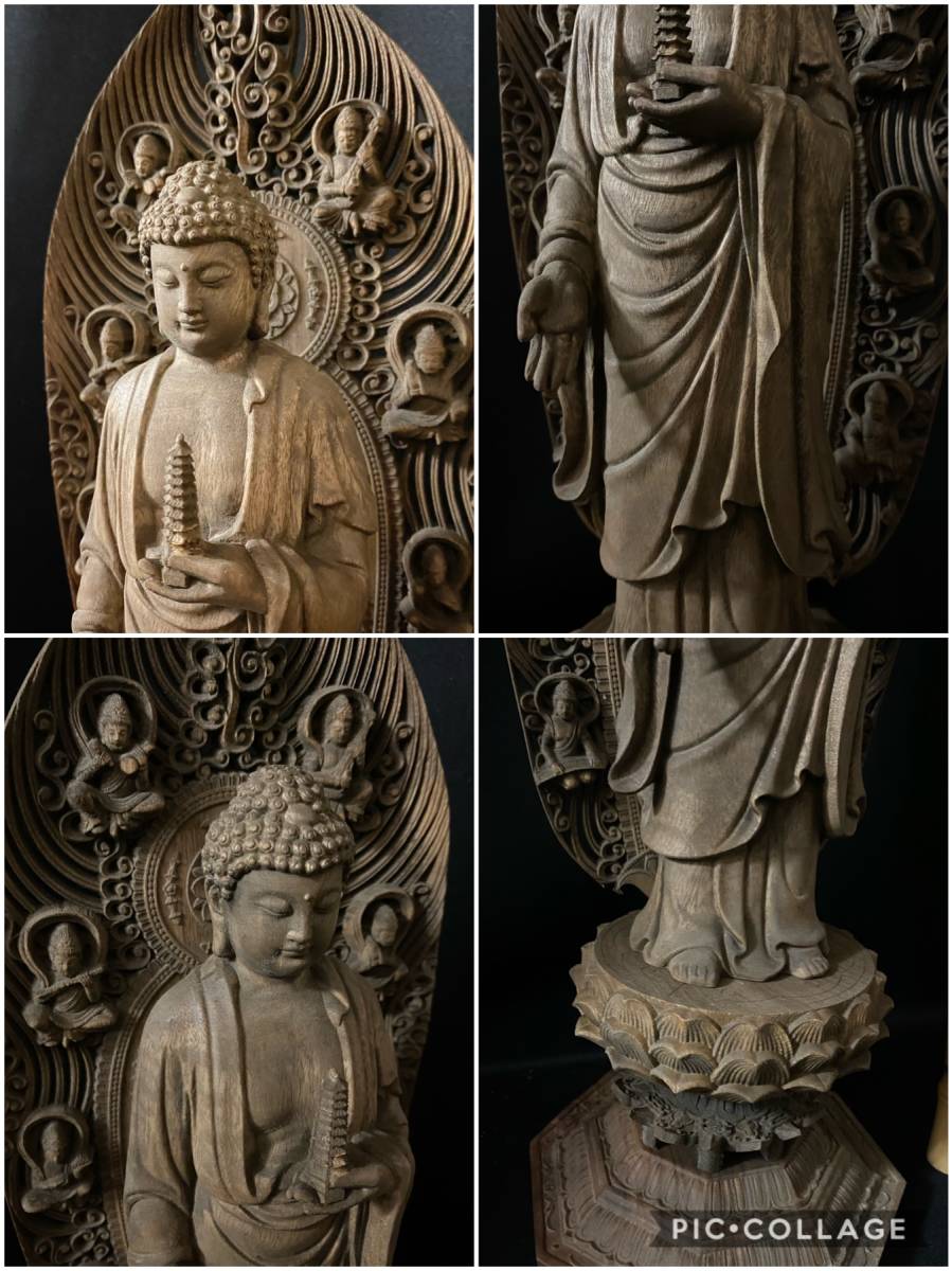 井波彫刻 仏教工芸品 香樟材 時代彫刻 古美術 木彫仏教 仏師 仕上げ品 ...