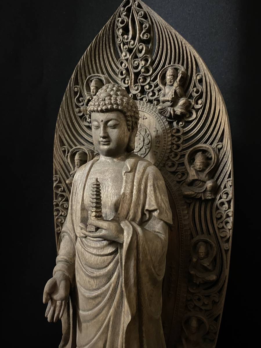井波彫刻 仏教工芸品 香樟材 時代彫刻 古美術 木彫仏教 仏師 仕上げ品 ...