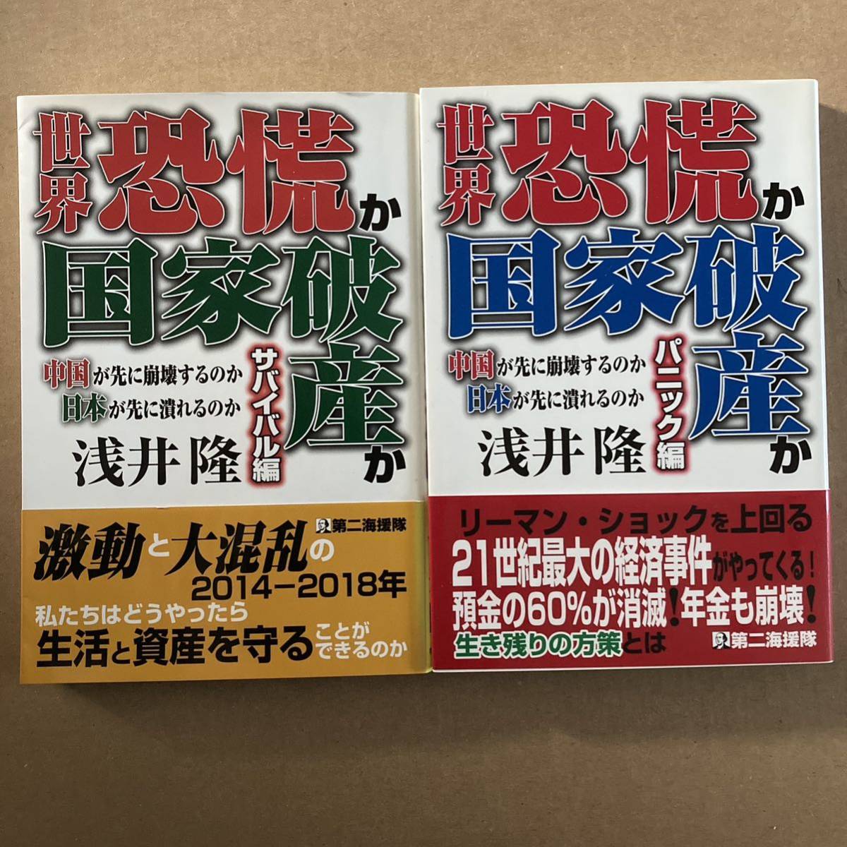 世界恐慌か国家破産か　中国が先に崩壊するのか日本が先に潰れるのか　サバイバル編 パニック編　浅井隆／著