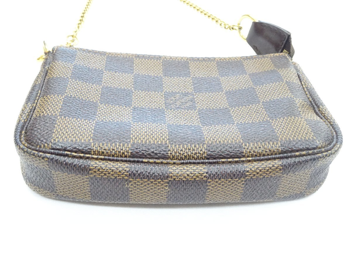 ルイヴィトン LOUIS VUITTON ミニ ポシェット アクセソワール チェーン バッグ ポーチ ダミエ N58009 レディース FL3078の画像4