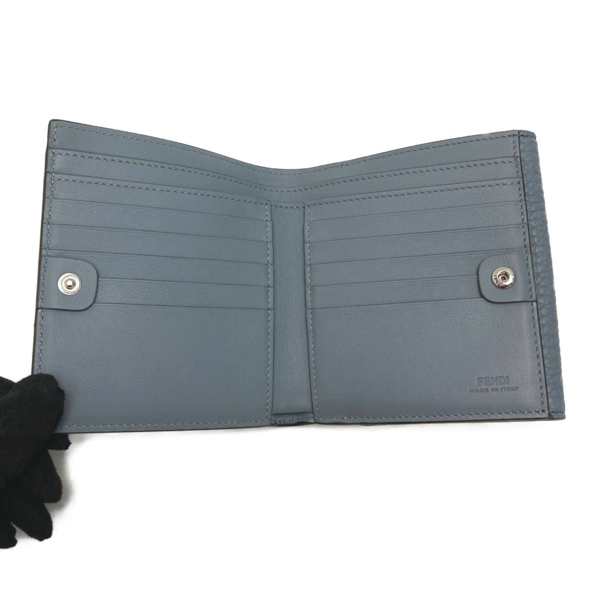 FENDI フェンディ ピーカブー 2つ折り財布 8M0438A91B ブルー系 箱