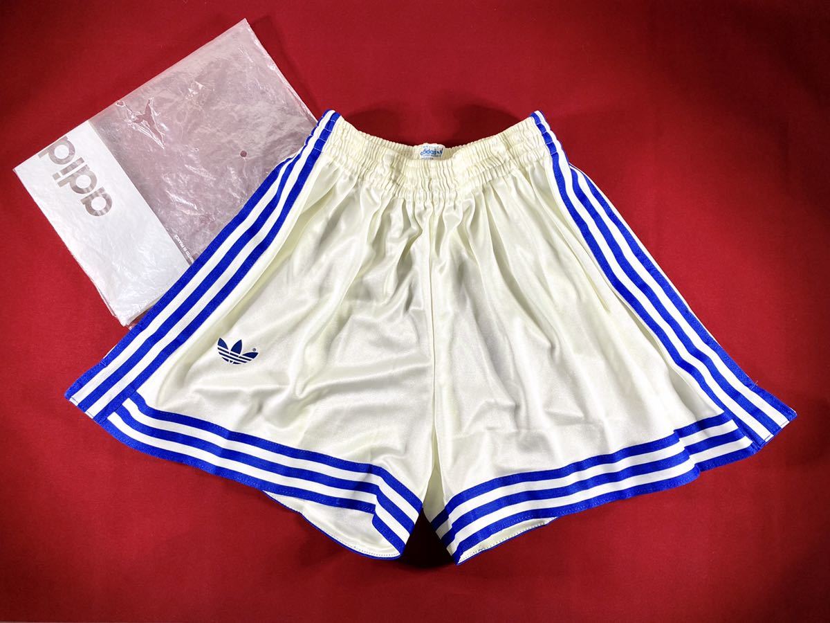 超希少80’s adidas VENTEX フランス ポリアミド サッカー ショートパンツ 90/36 アディダス ナイロン デッドストック ヴィンテージ 短パン_画像1