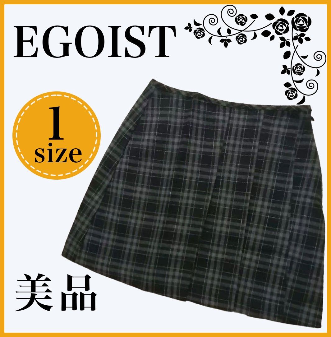 EGOIST エゴイスト ミニスカート グレー 1 チェック 秋冬|PayPayフリマ