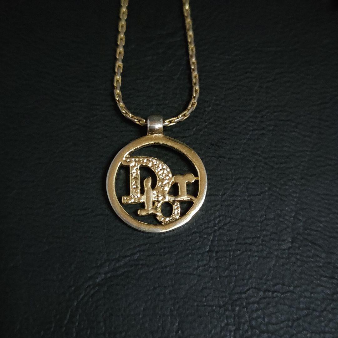 良品】Dior ディオール サークル ネックレス Diorロゴ ゴールド CD