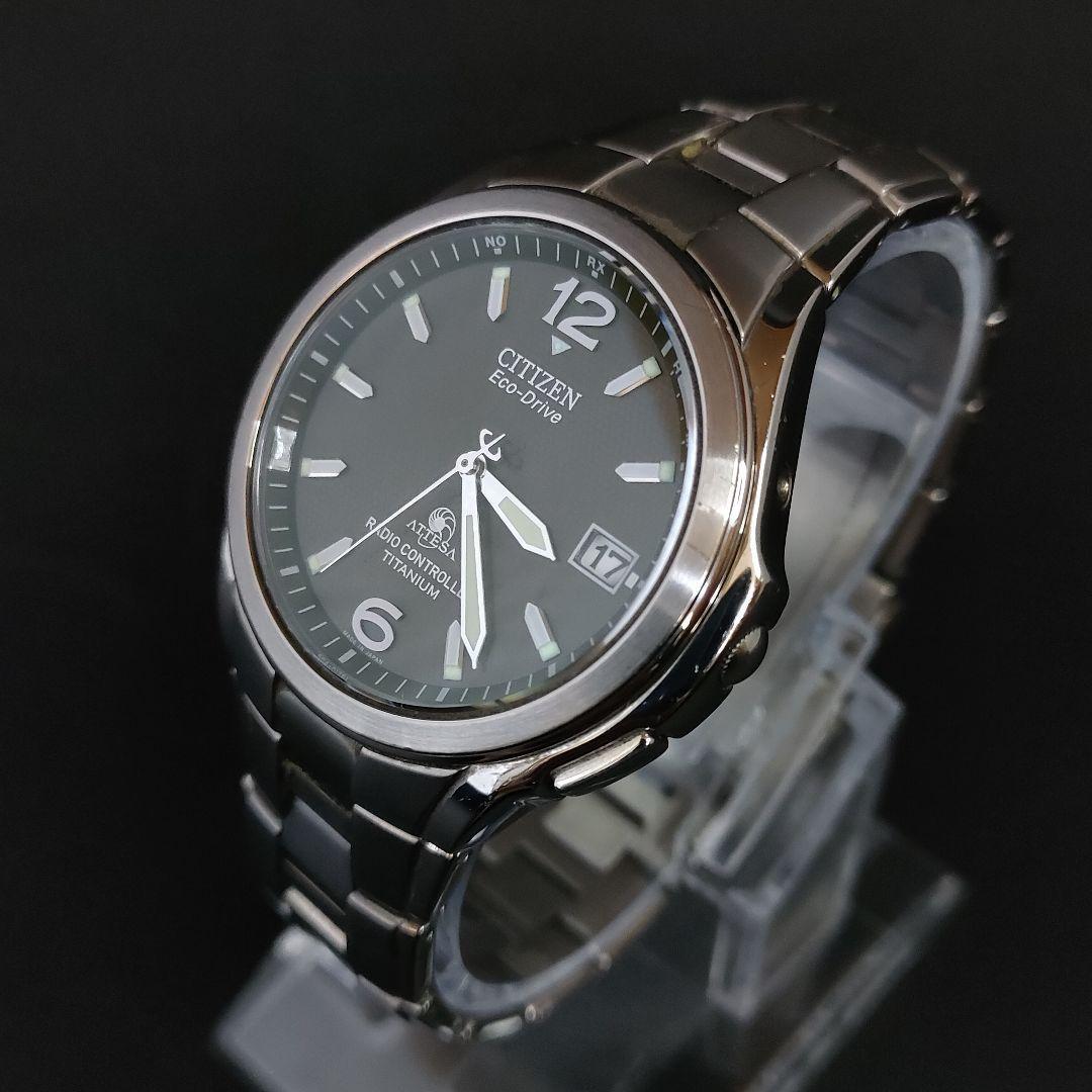 美品【稼働品】CITIZEN シチズン アテッサH410 ブラック エコドライブ-