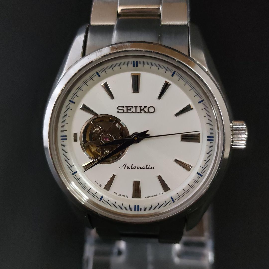 美品【稼働品】SEIKO　セイコー　プレサージュ　ホワイト　自動巻き　メンズ時計_画像2