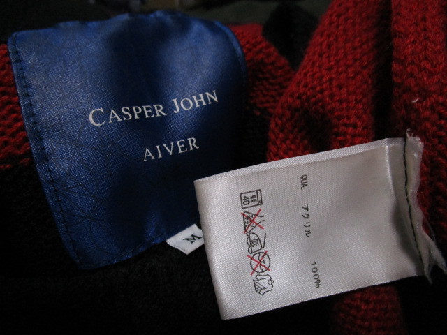 CASPER JOHN AIVER グランジボーダービッグニット・Ｍ・（キャスパージョンアイバードロップショルダーダメージ加工セーター）_画像7