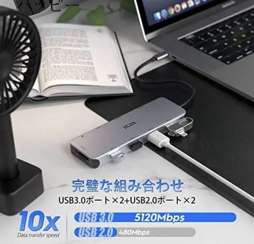 10-in-1 USB C hub PD 100W / 4K HDMI output port 