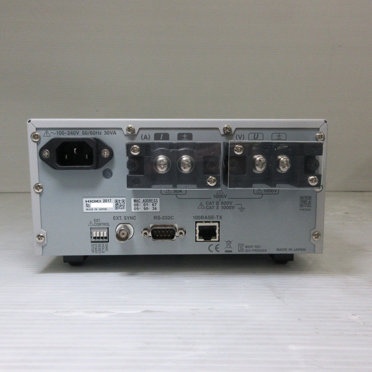最大83%オフ! 取扱停止中 日置電機 HIOKI パワーメータ PW3335-04 日置電機 パワーメータ PW3335-04 (LAN・RS-232C・GP-IB・D A出力・外部センサ)