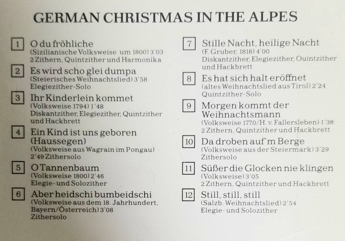 T77送料無料■「GermanChristmasInTheAlpes」CD　クリスマスソング讃美歌_画像2