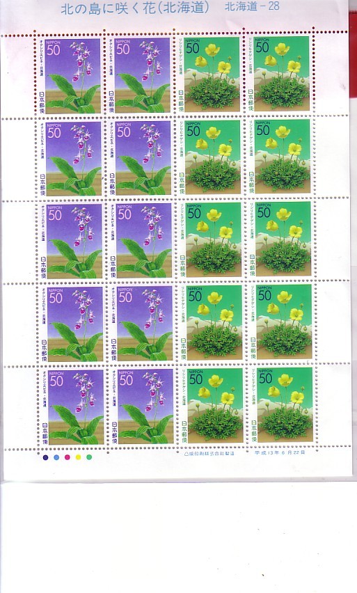 [ north. island ... flower ( Hokkaido )]. commemorative stamp. 