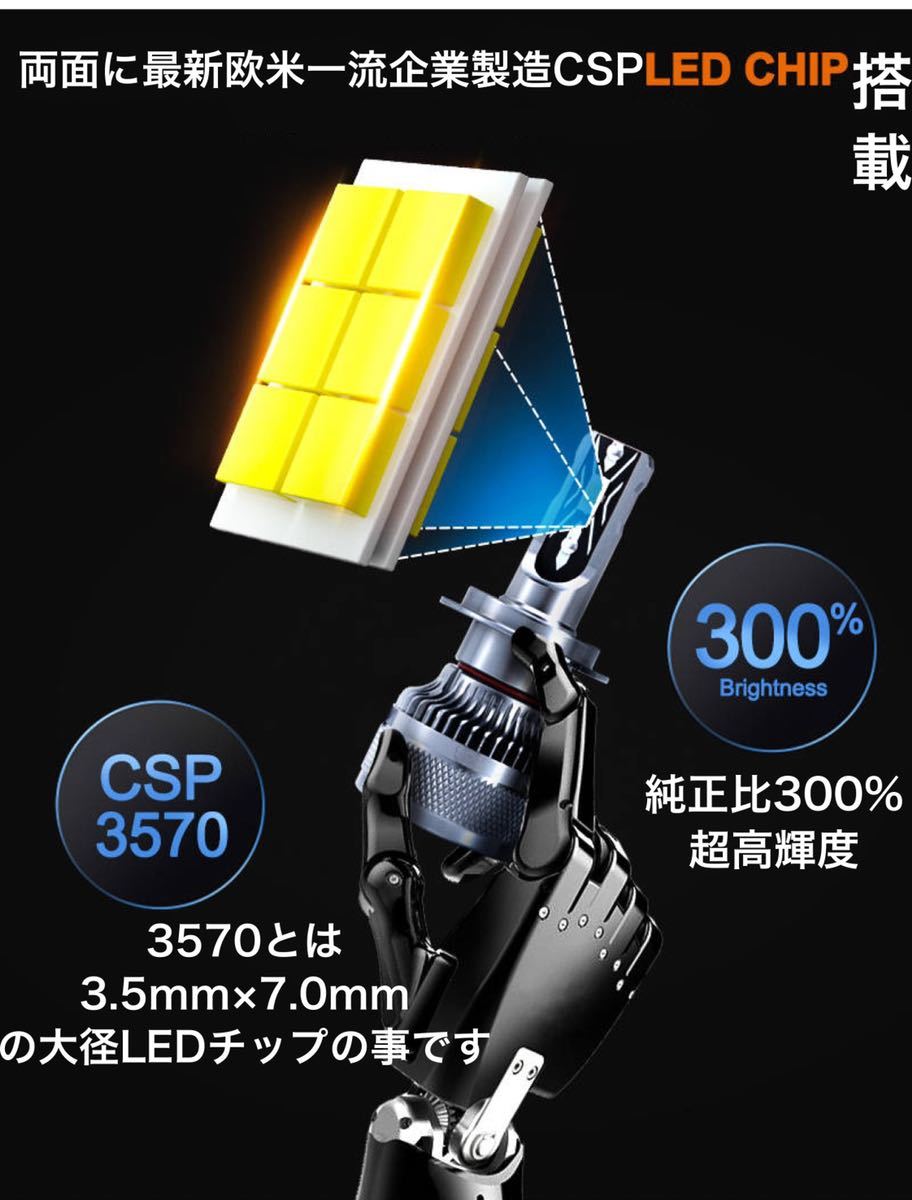 H3 LED ヘッドライト バルブ フォグ 超絶爆光 V6P 6000k 最強.CSP 高輝度 高出力 最新_画像4