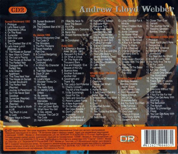 [MP3-CD] Andrew Lloyd Webber and Roo * Lloyd *we балка 2CD 12 альбом 320 искривление сбор 