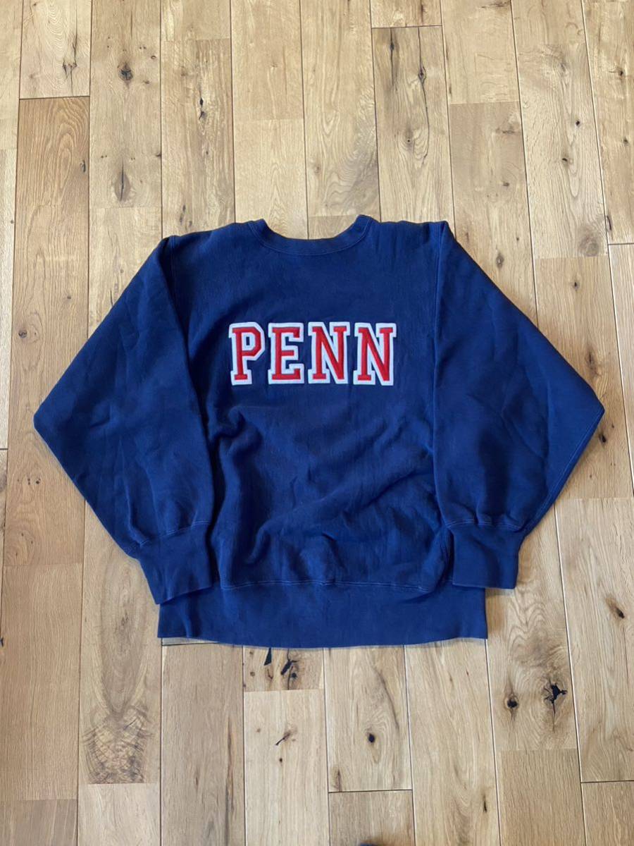 レア ビンテージ チャンピオン ペン PENN リバースウィーブ トリコタグ スウェット プリント 80年代 トリコロールタグ スペシャル 珍ピオン