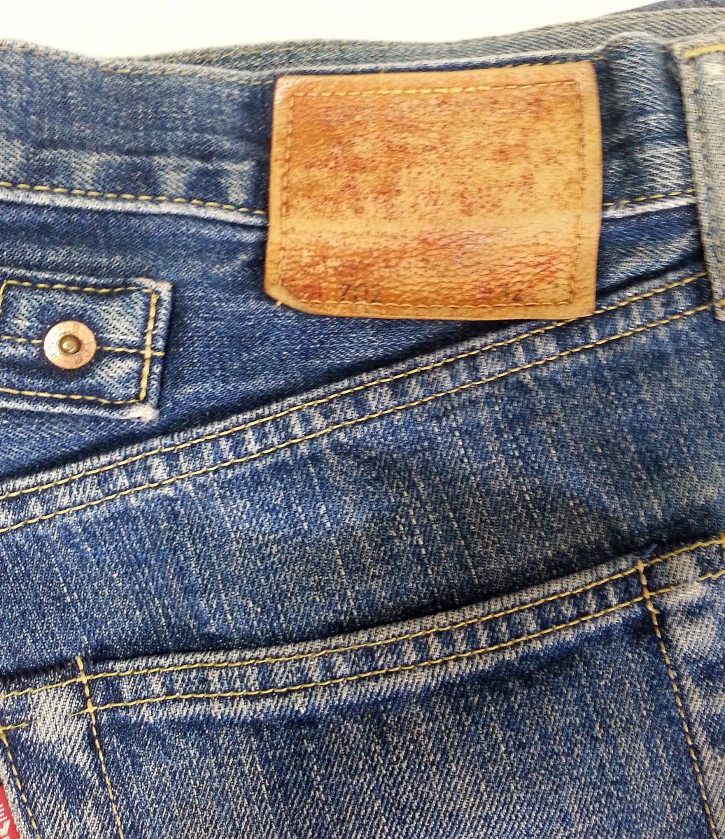 □LEVI'S 702XX 戦前モデル 1937 LVC W32 L34 片面BIG-E リーバイス 赤耳 デニム ジーンズ 501XX 復刻 日本製 皮パッチ RHC ＃9_画像5