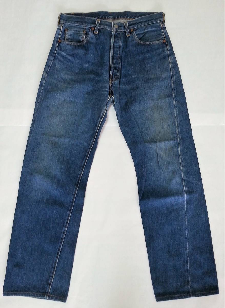 □LEVI'S 501XX 1955モデル W34 L36 色濃 両面ビッグE リーバイス デニム 復刻 米国バレンシア製 紙パッチ RHC LVC 555 アメカジ ＃10_画像2