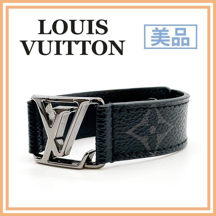 LOUIS VUITTON Bracelet Hockenheim LV Buckle M6295 Monogram Eclipse Black