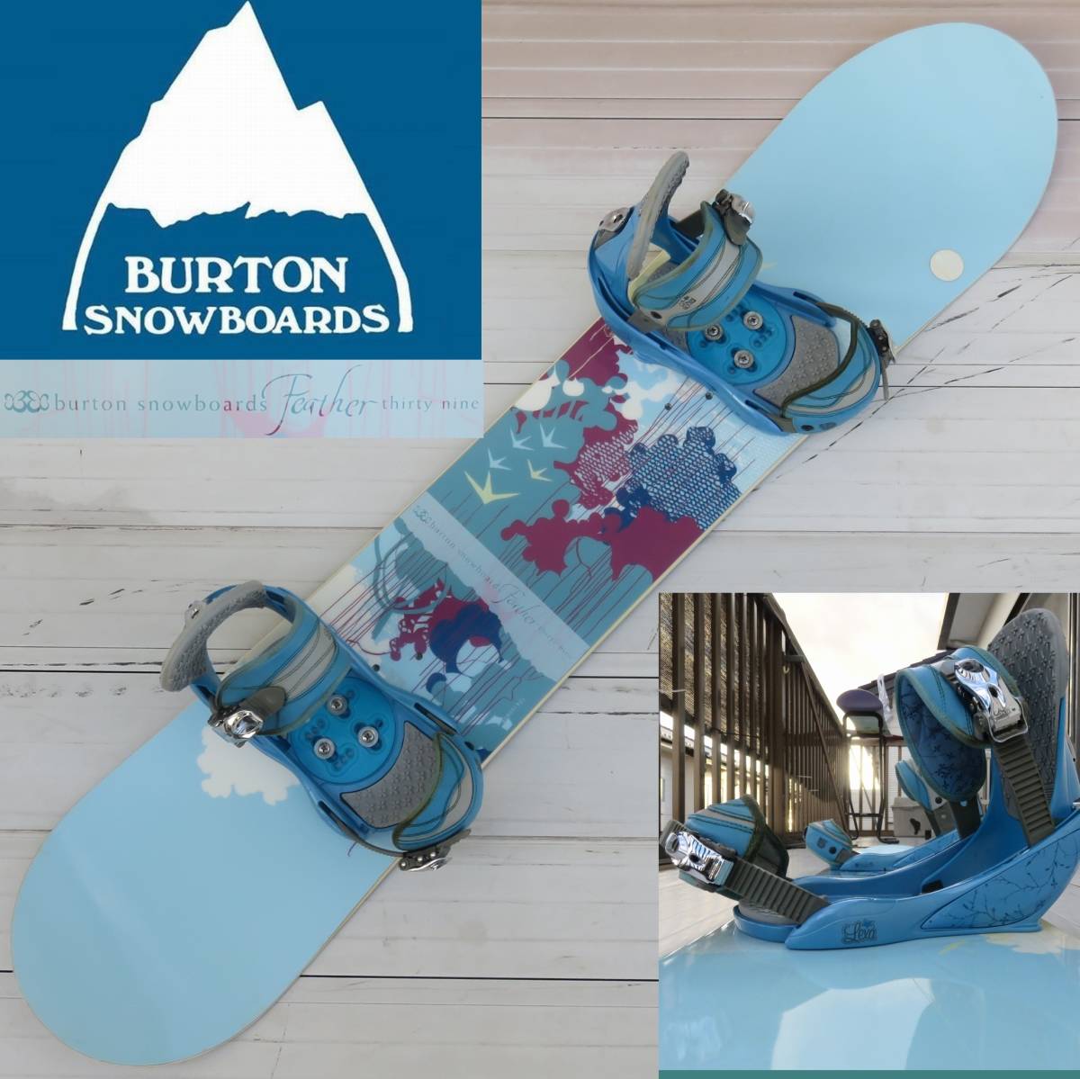 スノボー☆BURTON Feather 139 BURTON stiletto バイン付 - www