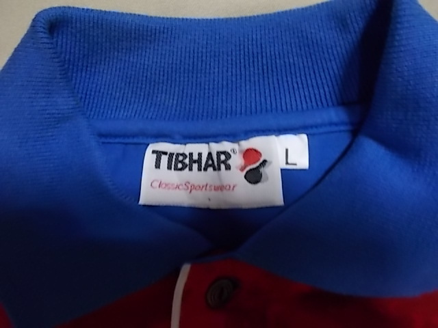 【正規品・古着】フランス代表ユニフォーム　TIBHAR製　青×赤　Lサイズ　卓球_画像3