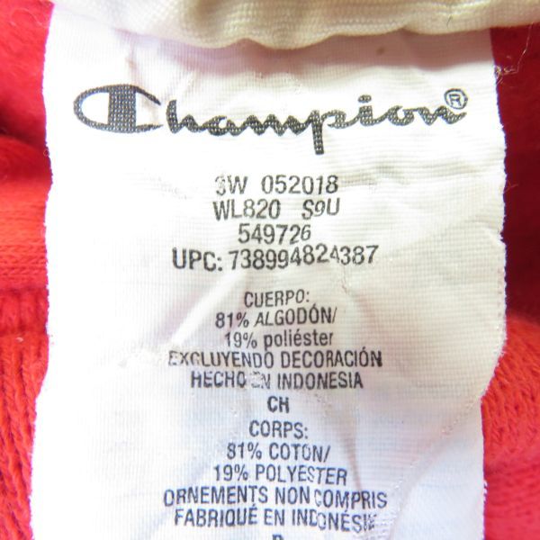 Champion リバースウィーブ カットオフ半袖 プルオーバー スウェット パーカー sizeレディースS/チャンピオン 1204_画像5