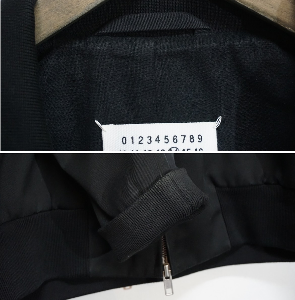 国内正規 18SS Maison Margielaメゾン マルジェラ 八の字 コットン ライダース ジャケット S50AM0318 44本物 黒417M▲_薄汚れがあります。
