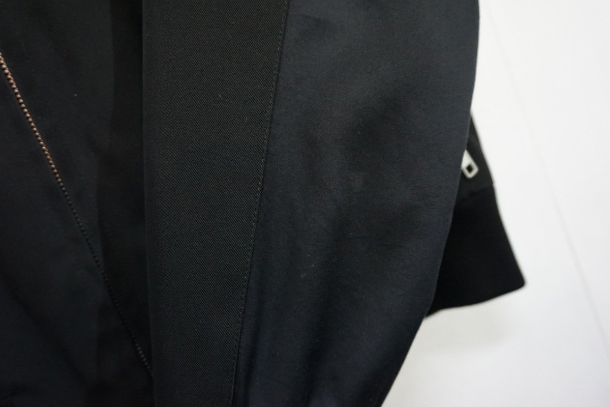 国内正規 18SS Maison Margielaメゾン マルジェラ 八の字 コットン ライダース ジャケット S50AM0318 44本物 黒417M▲_薄汚れがあります。