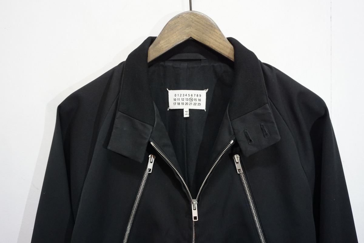 国内正規 18SS Maison Margielaメゾン マルジェラ 八の字 コットン ライダース ジャケット S50AM0318 44本物 黒417M▲_画像4