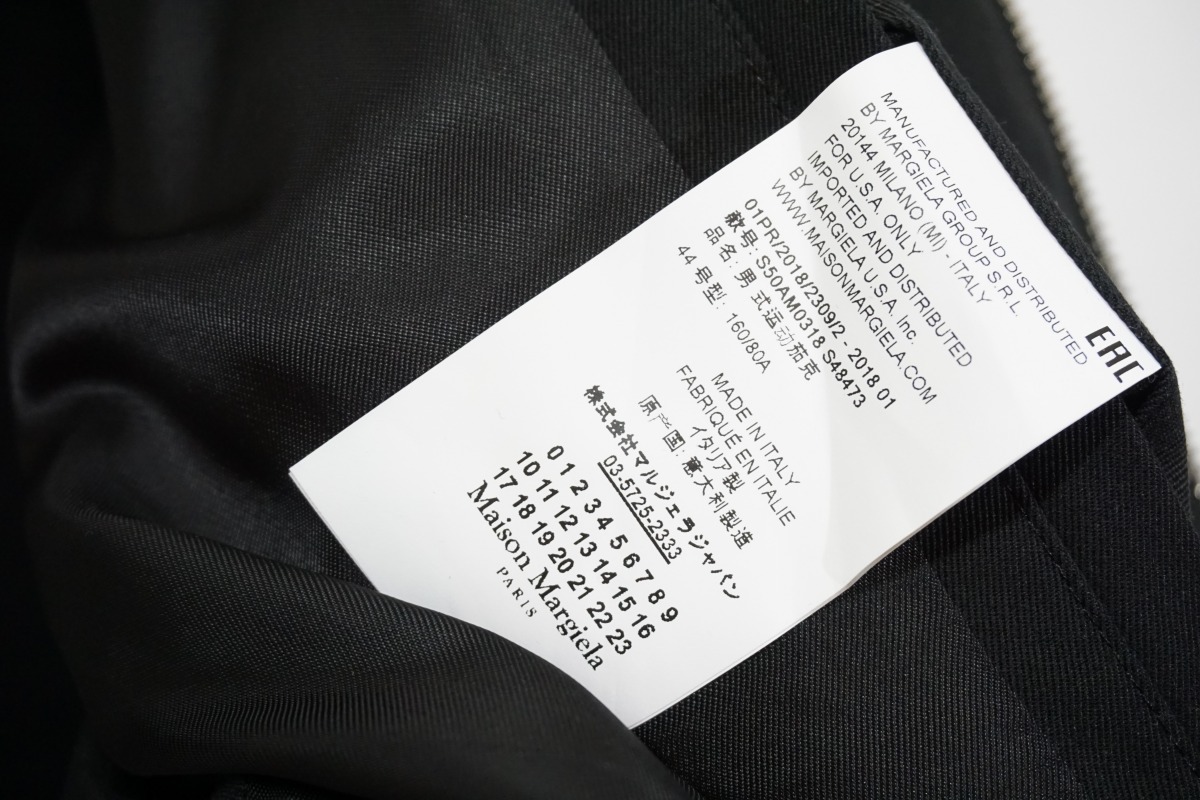 国内正規 18SS Maison Margielaメゾン マルジェラ 八の字 コットン ライダース ジャケット S50AM0318 44本物 黒417M▲_画像6