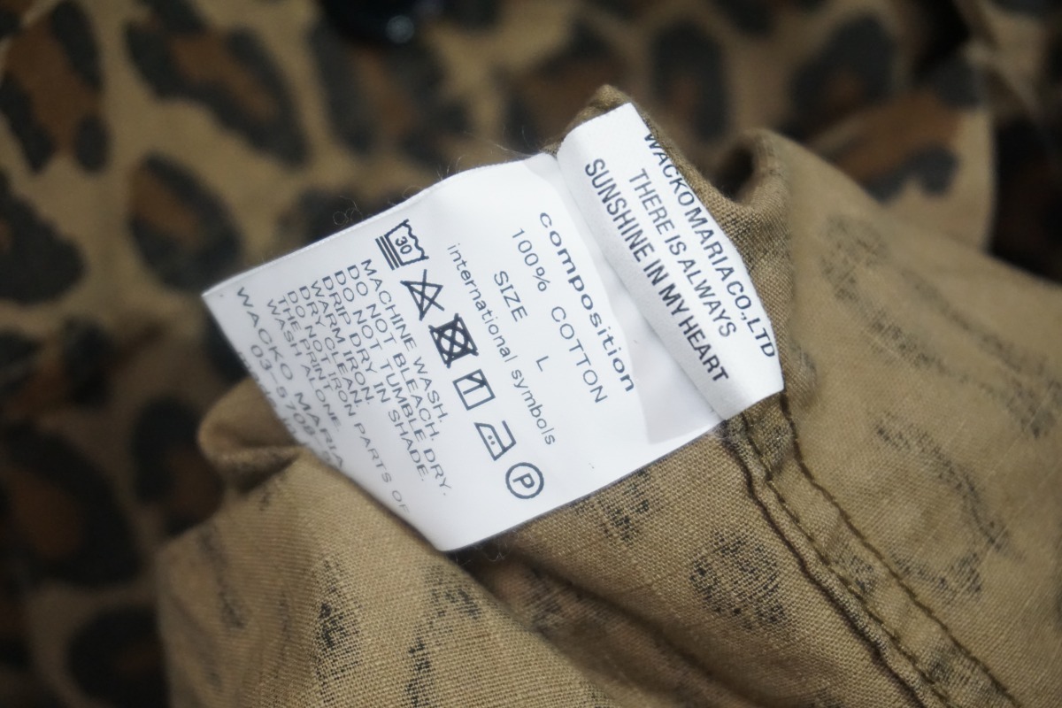 美品22SS WACKO MARIAワコマリア ARMY SHIRT レオパード アーミー シャツ ジャケット 22SS-WMO-ML03 サイズL 茶704M