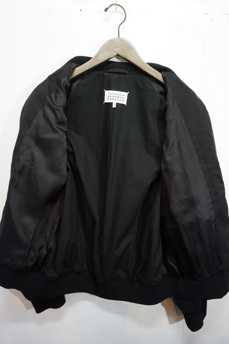 国内正規 18SS Maison Margielaメゾン マルジェラ 八の字 コットン ライダース ジャケット S50AM0318 44本物 黒417M▲_画像3