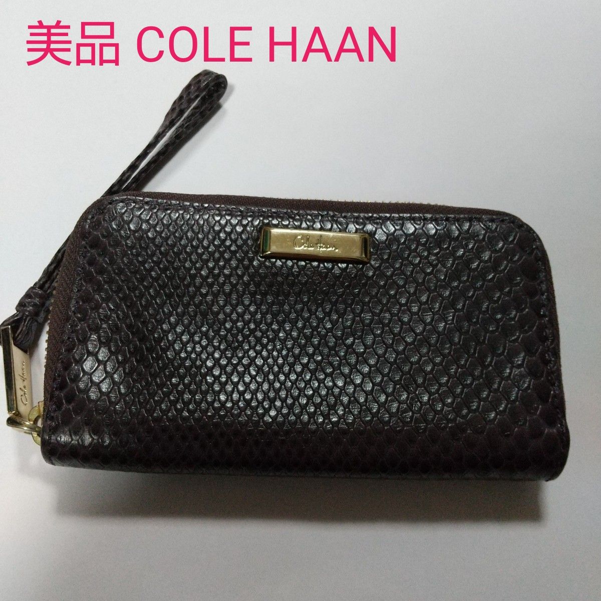 美品 COLE HAAN コールハーン ラウンドジップ ミニ財布 コインケース カードケース