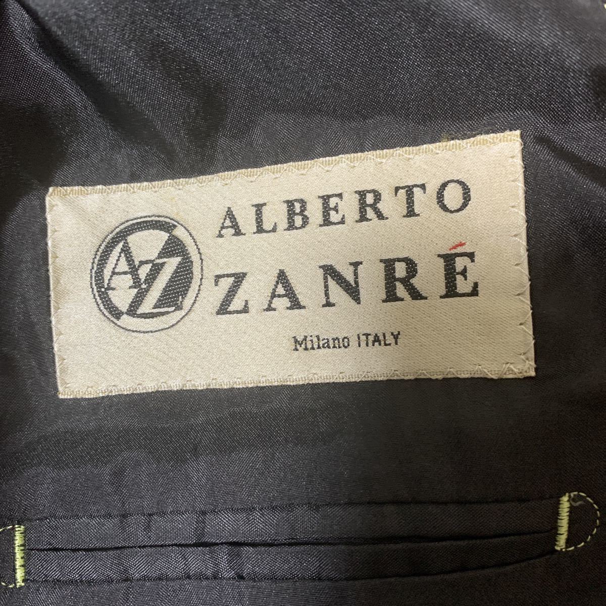 【美品】ALBERTO ZANRE 2B ストライプ セットアップ スーツ テーラード ジャケット アルバート ザンレ ブラック 黒 サイズAB6 LL相当 _画像4