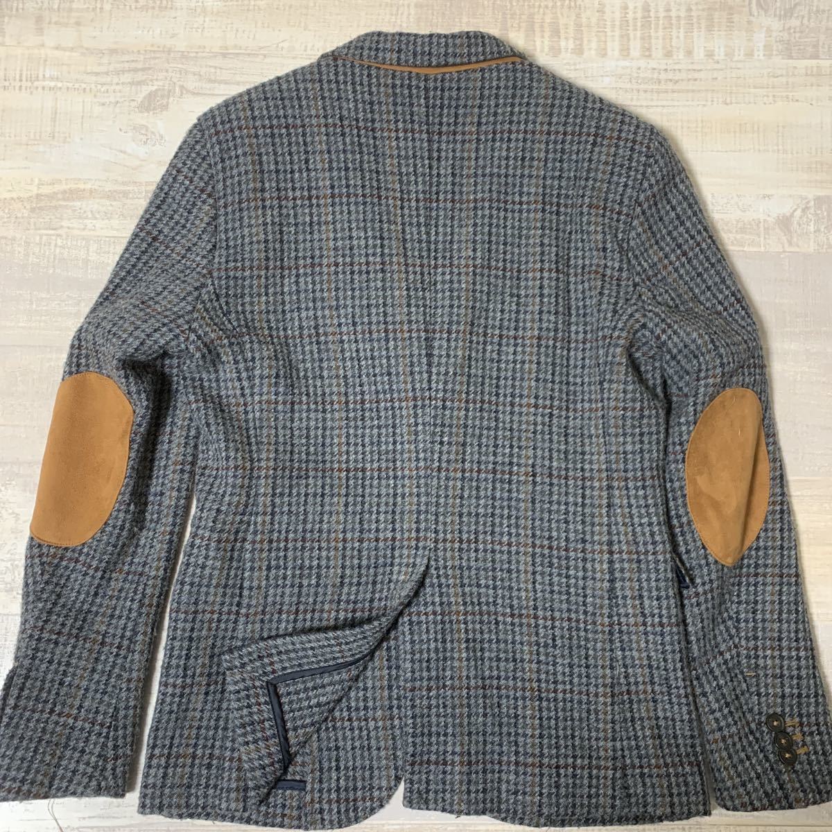 【エルボーパッチ付 好配色 美品】ZARA MAN ツイード テーラード ジャケット ザラマン グレー系 M相当 メンズ ヴィンテージ トラッド_画像3