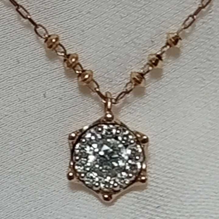 _^ 極美品 エステール高級BLOOM 天然ダイヤモンド0.31ct K18PG