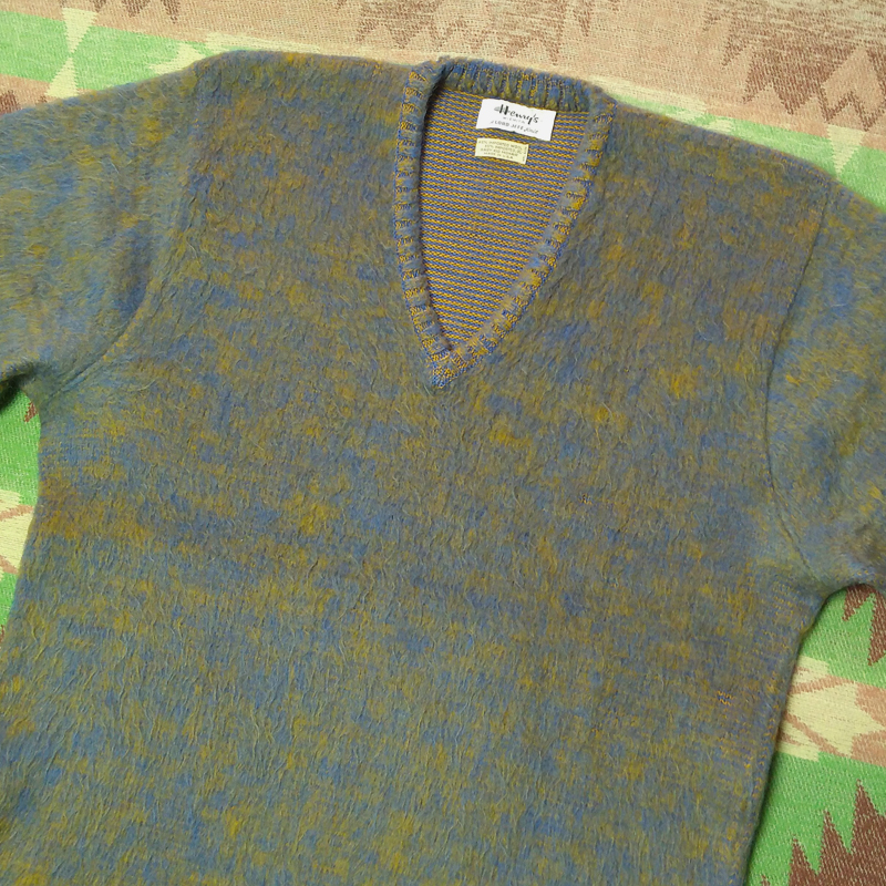  Kid mo волосы [LORD JEFF] 60s V-Neck Mohair Sweater XL размер 60 годы load Джеф свитер вязаный Vintage Vintage 50s70s