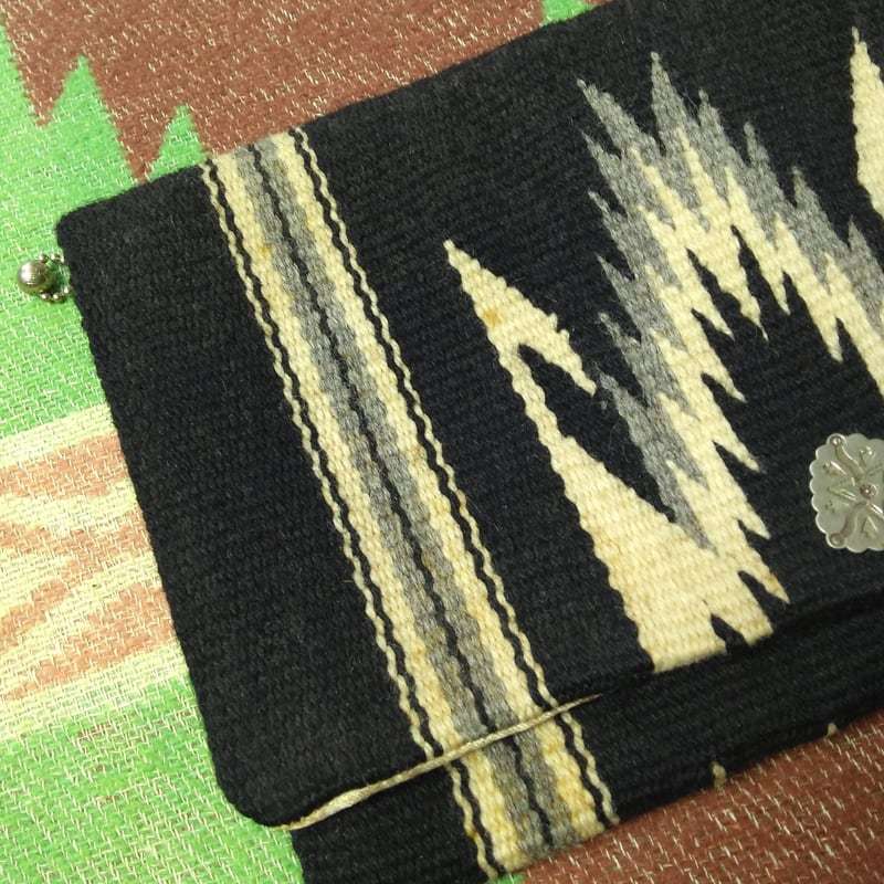  black [Chimayo] 30schimayo perth TALON ball chain clutch handbag Vintage neitib Indian Navajo 30 period 40s