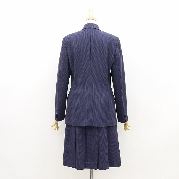  beautiful goods *RALPH LAUREN Ralph Lauren Black Label check pattern 4. jacket & pleat LAP skirt suit navy 11/9