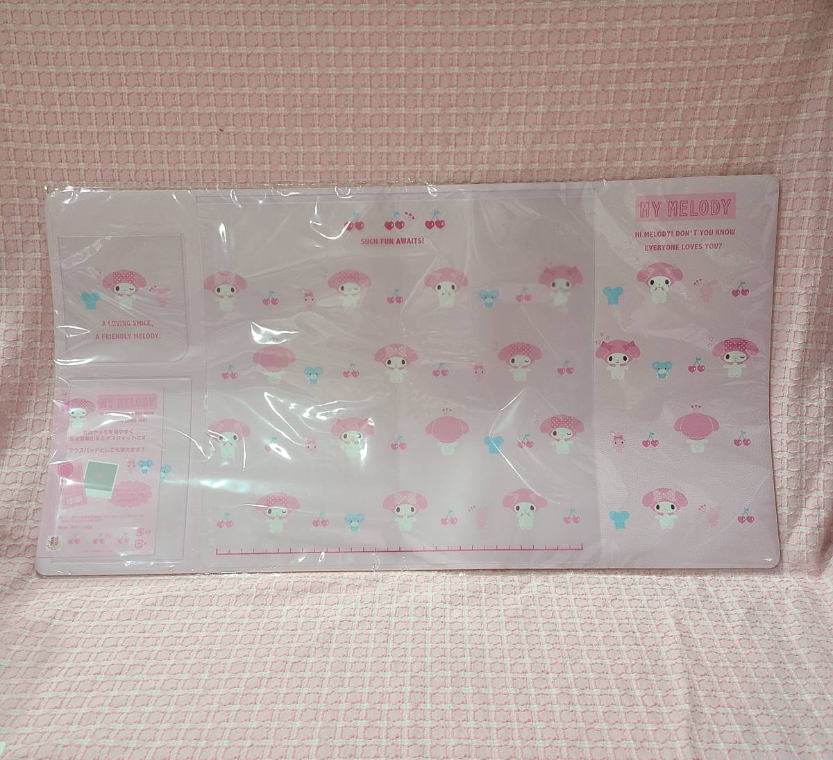 【サンリオ】マイメロ デスクマット マウスパッド 一体 ポケット付き トキメキデスク ピンク マイメロディ R410_0022k