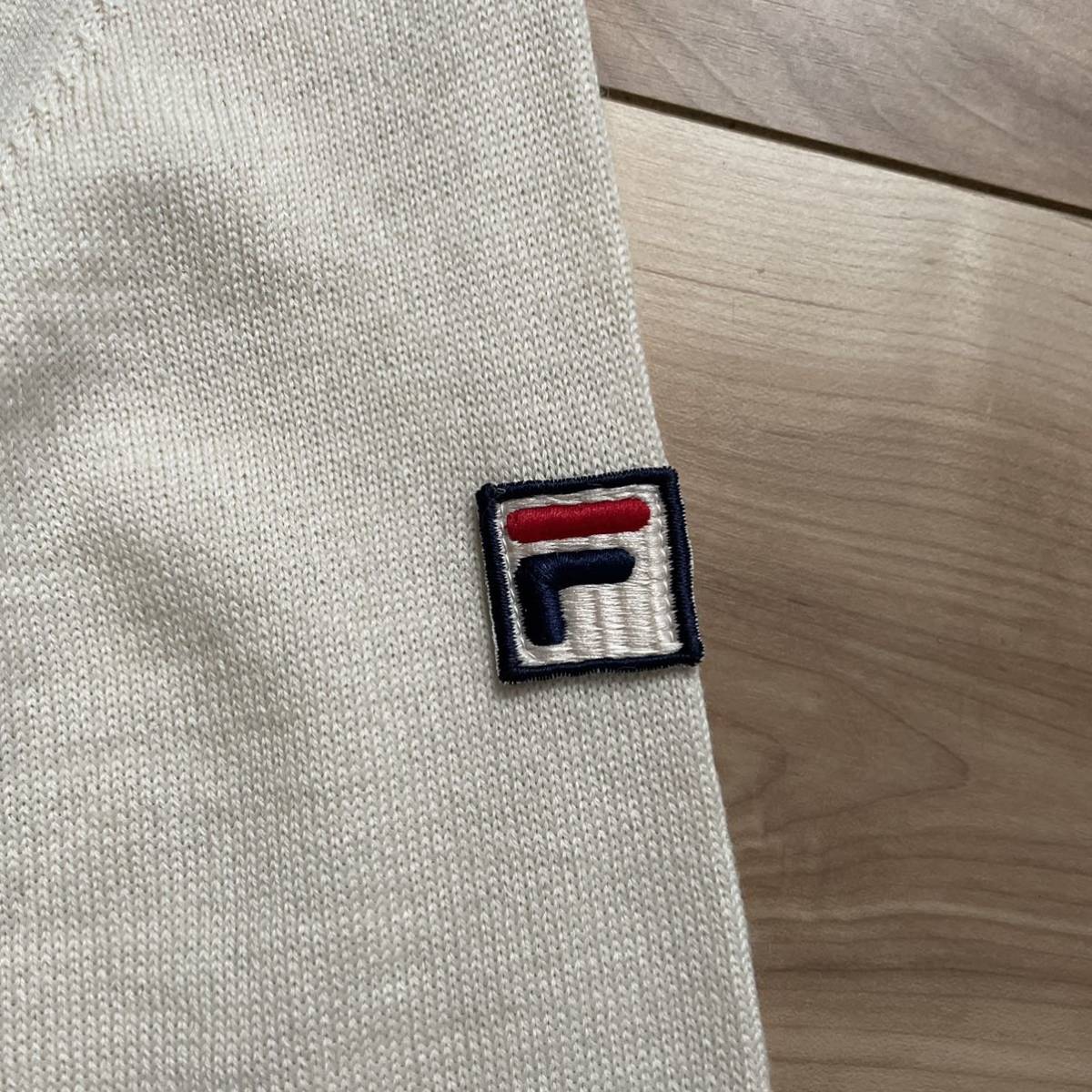 [ free shipping ][ Italy made ]70s 80s FILA filler jersey jersey ivory Vintage 