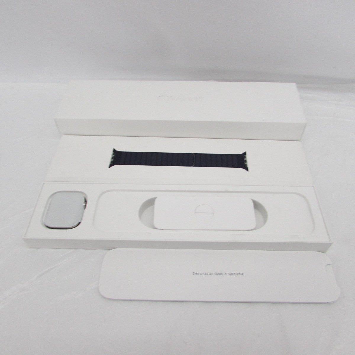 【美品】Apple Watch アップルウォッチ Series8 41mm MNLU3J/A GPS+Cellular シルバーステンレス/インクレザーリンク 11170366 1222