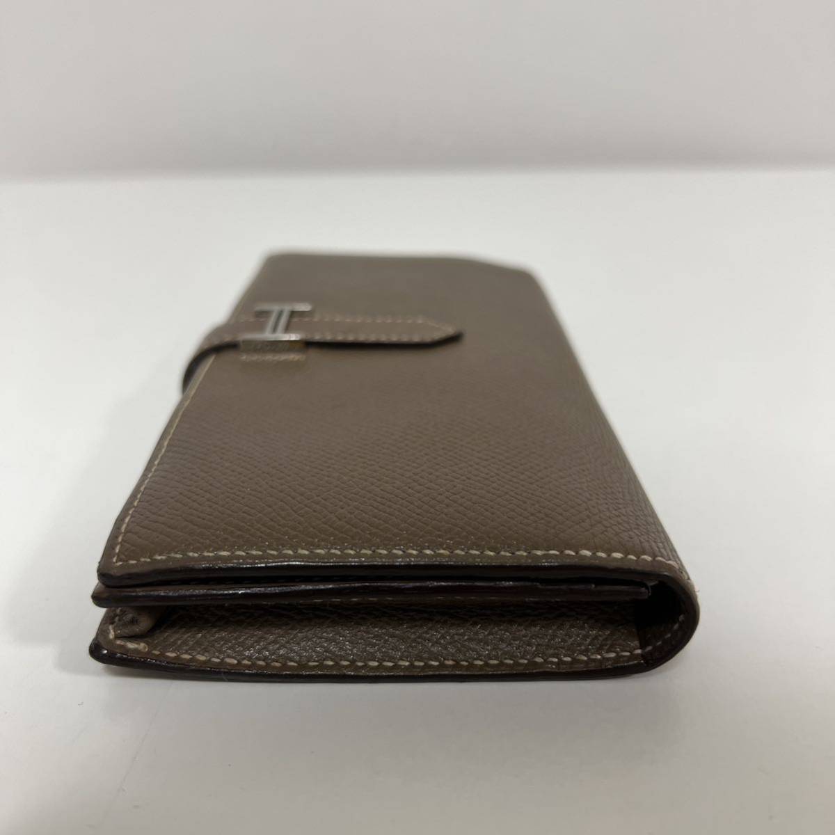 HERMES エルメス ベアンスフレ 二つ折り長財布 レザー エトゥープ