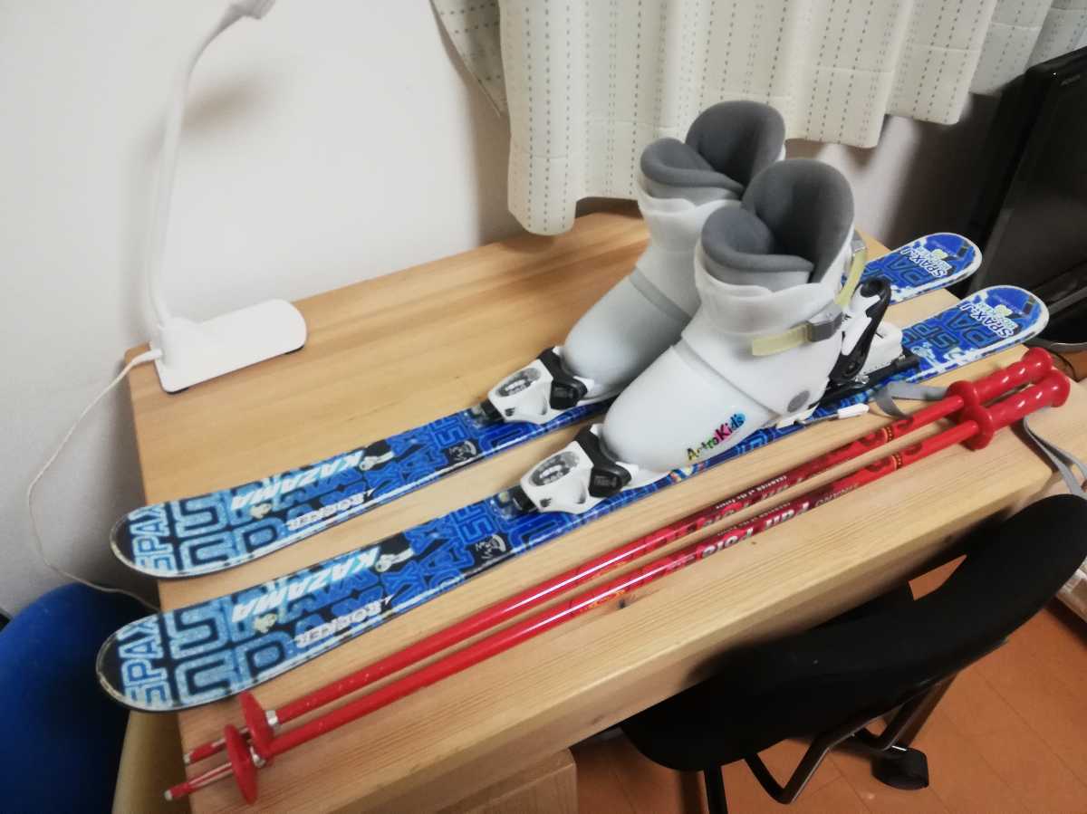 ジュニアスキーセット スキー板98cm ブーツ20cm 変更可 ストック80cm