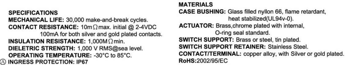 防水 トグルスイッチ　１回路２接点　防水・防塵性能 ＩＰ６７　パネル取付用 小型タイプ ＯＮ／ＯＦＦ文字板付き 防水スイッチ 小型_画像8