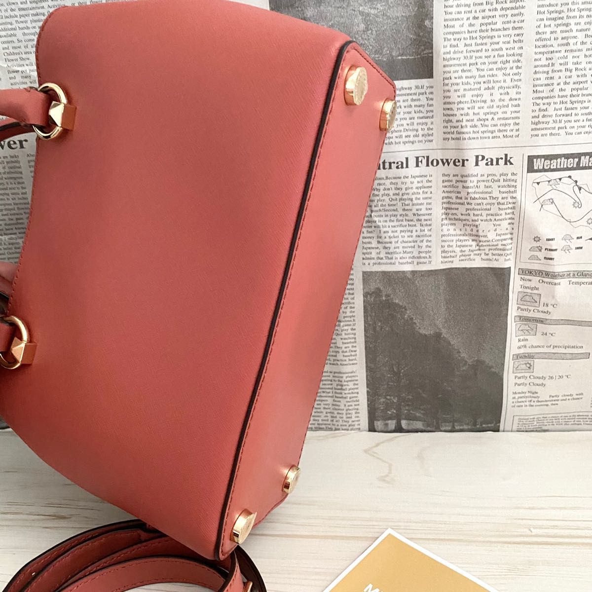 美品】マイケルコース ショルダーバッグ 2WAYハンドバッグ ピンク 桜