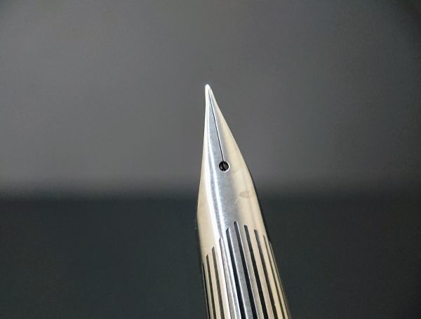 【希少】 PILOT パイロット 万年筆 μ ミュー ペン先一体型 ストライプ 文房具 筆記用具 G221026340_画像6
