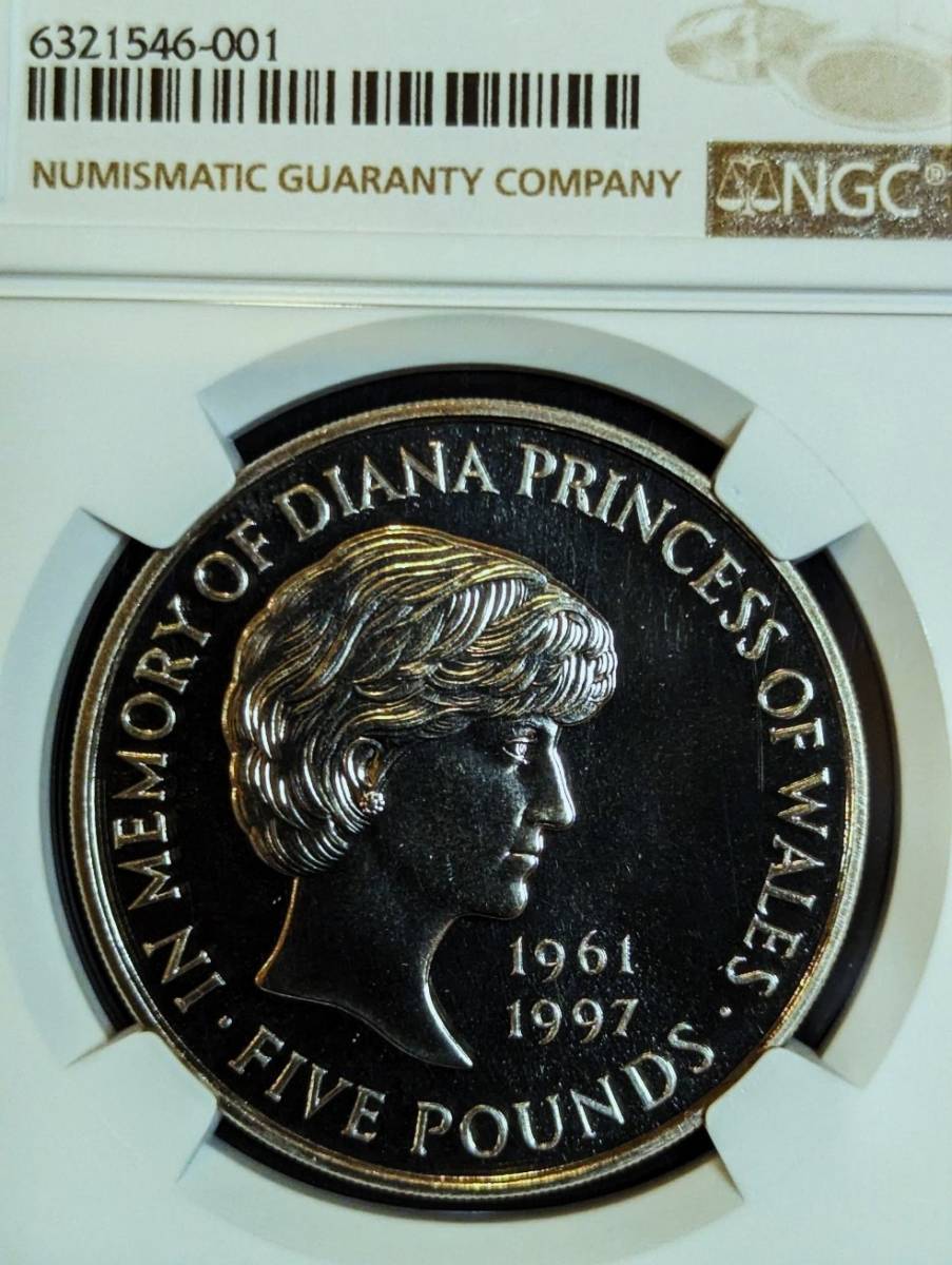1999年 イギリス ダイアナ妃追悼記念 5ポンド 白銅貨 NGC MS69PL Top ...